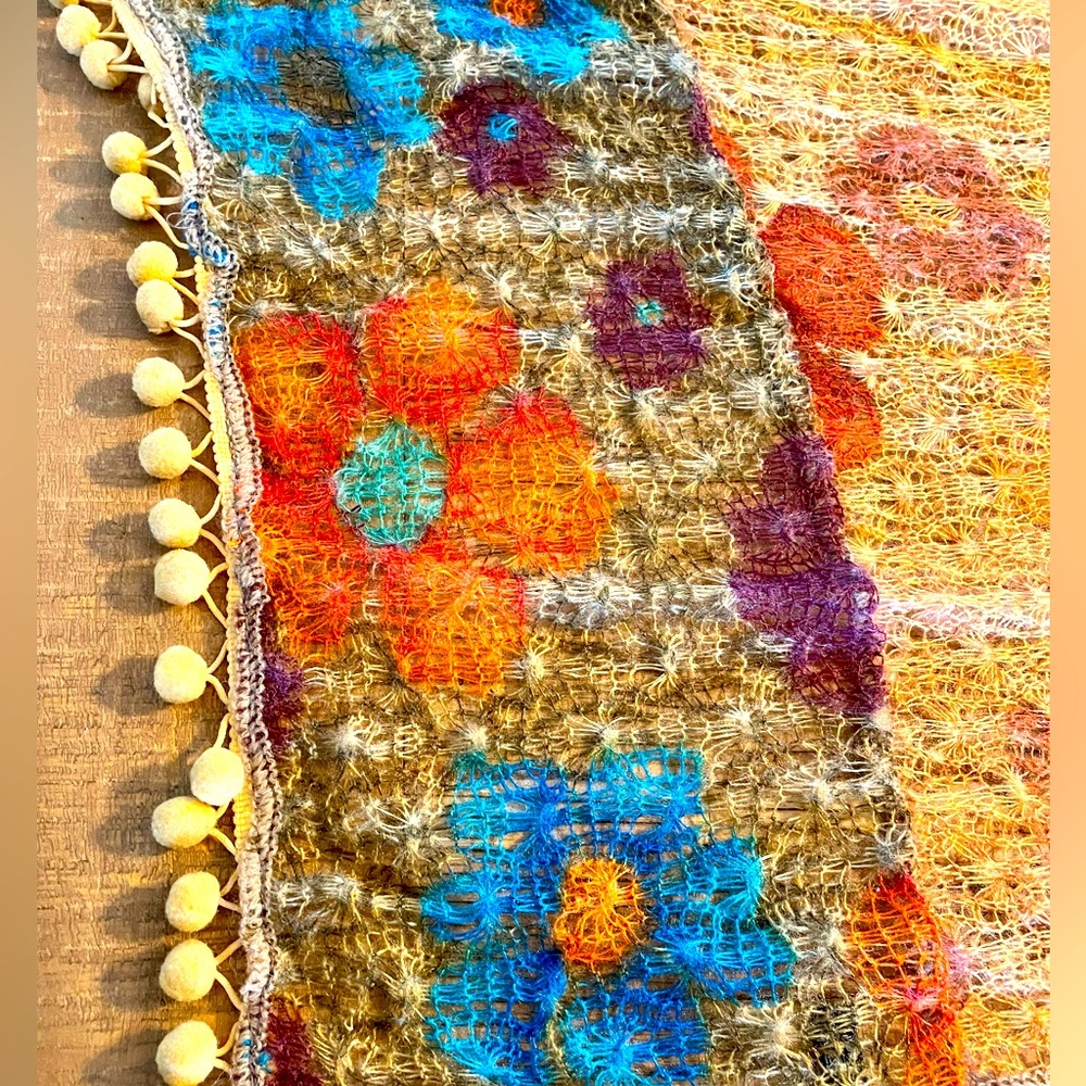 Bohemian knit scarf